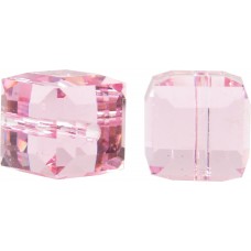 10 Swarovski Crystal Light Rose  6mm  Cube Beads Article 5601