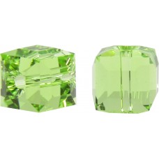 10 Swarovski Crystal Peridot 6mm Cube Beads Article 5601