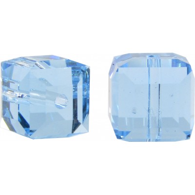 10 Swarovski Crystal Aquamarine 4mm Cube Beads Article 5601