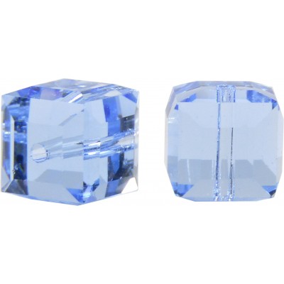 10 Swarovski Crystal Light Sapphire 6mm Cube Beads Article 5601