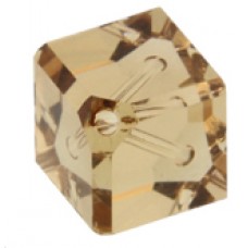 10 Swarovski Crystal Light Colorado Topaz 6mm Diagonal Drill Cube Beads Article 5600