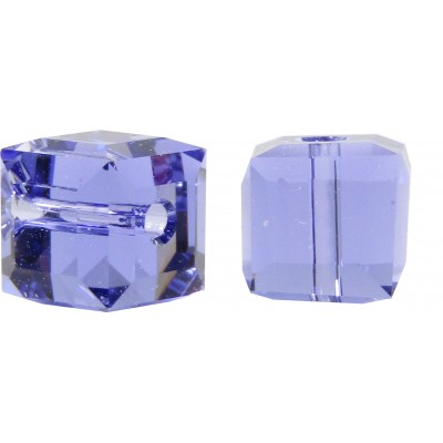 10 Swarovski Crystal Tanzanite 6mm Cube Beads Article 5601