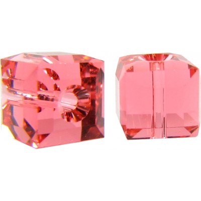 10 Swarovski Crystal 4mm Padparadascha Cube Beads Article 5601