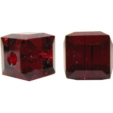 10 Swarovski Crystal Siam Ruby 6mm Cube Beads Article 5601