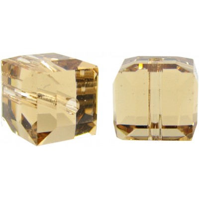 10 Swarovski Crystal Light Colorado Topaz 6mm Cube Beads Article 5601