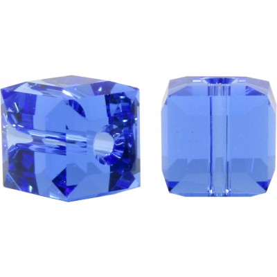 10 Swarovski Crystal Sapphire 6mm Cube Beads Article 5601