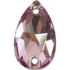 2 Swarovski Crystal Light Amethyst Foiled 12x7mm Flat Back 2 Hole Peardrop  Sew on Stone