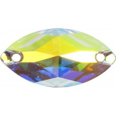 2 Swarovski Crystal AB Foiled 12x6mm Flat Back 2 Hole Sew on Stone 2 Swarovski Crystal AB Foiled 12x6mm Flat Back 2 Hole Sew on Stone
