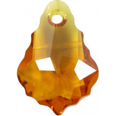2 Swarovski Crystal Topaz Baroque Pendant Drops Article 6090