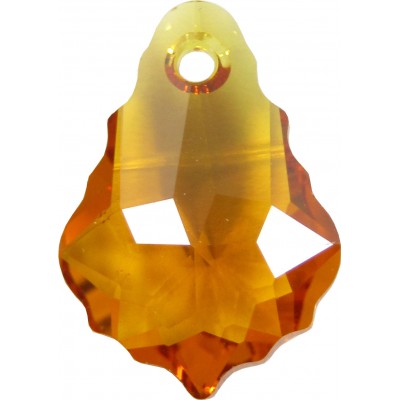 2 Swarovski Crystal Topaz Baroque Pendant Drops Article 6090