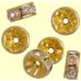 10 Swarovski Crystal 6mm Gold Plated rondelle spacer Beads