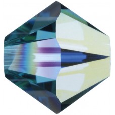50 Swarovski Crystal 4mm Indicolite AB Bicone Beads Article 5301/ 5328