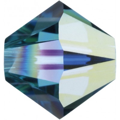 50 Swarovski Crystal 4mm Indicolite AB Bicone Beads Article 5301/ 5328