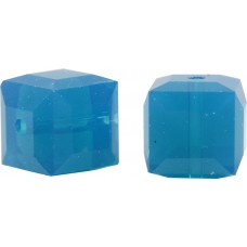 10 Swarovski Crystal Caribbean Blue Opal 6mm Cube Beads Article 5601
