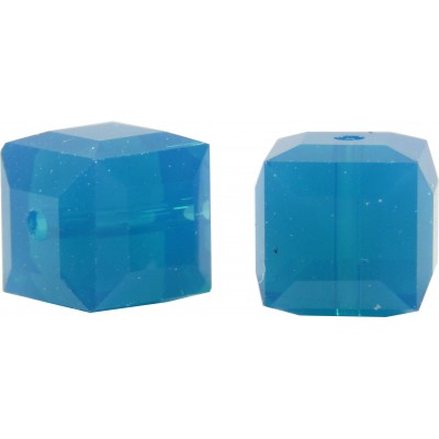 10 Swarovski Crystal Caribbean Blue Opal 6mm Cube Beads Article 5601