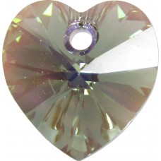 10 Swarovski Crystal Black Diamond/ AB Heart Pendants Article 6228