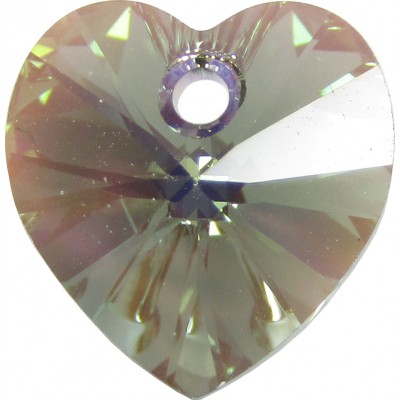 10 Swarovski Crystal Black Diamond/ AB Heart Pendants Article 6228