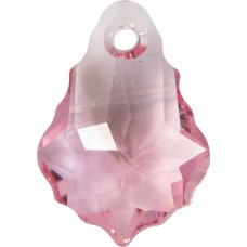 2 Swarovski Crystal Light Rose Baroque Drop Pendants Article 6090