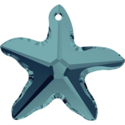 1 Swarovski Crystal Indicolite 16mm Starfish Pendant