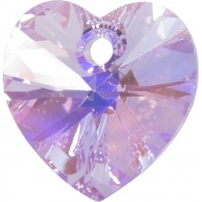 10 Swarovski Crystal Violet / AB Heart Pendants Article 6228