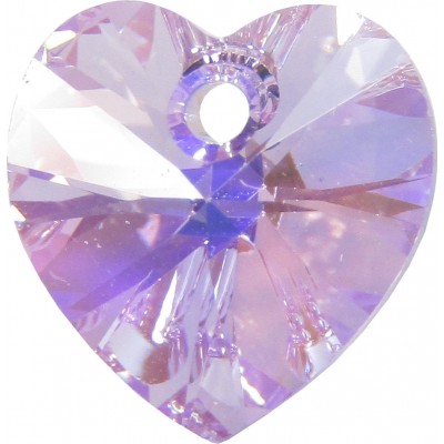 10 Swarovski Crystal Violet / AB Heart Pendants Article 6228