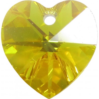 10 Swarovski Crystal Light Topaz AB Heart Pendants Article 6228