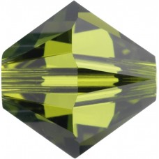 50 Swarovski Crystal Olivine 5mm Crystal Bicone Beads Article 5301/ 5328