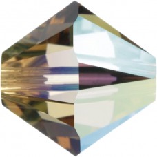 50 Swarovski Crystal Light Colorado Topaz AB 5mm Bicone Beads Article 5301/ 5328