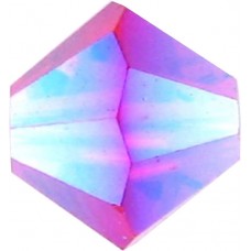 50 Swarovski Crystal 4mm Light Siam Aurora Borealis 2x Bicone Beads Article 5301/ 5328