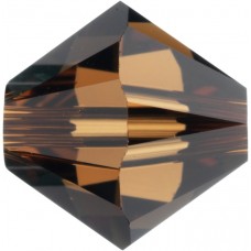 50 Swarovski Crystal Smoked Topaz 5mm Bicone Beads Article 5301/ 5328