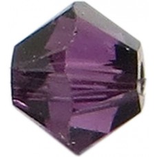 50 Swarovski Crystal 4mm Amethyst Satin Bicone Beads Article 5301/ 5328