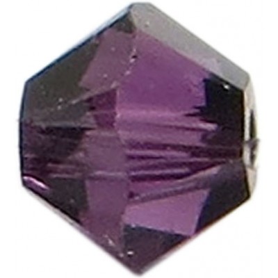 50 Swarovski Crystal 4mm Amethyst Satin Bicone Beads Article 5301/ 5328