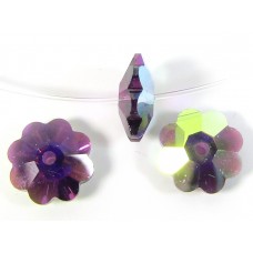 1 Swarovski Crystal Amethyst AB Marguerite Flower 8mm Bead Article 3700