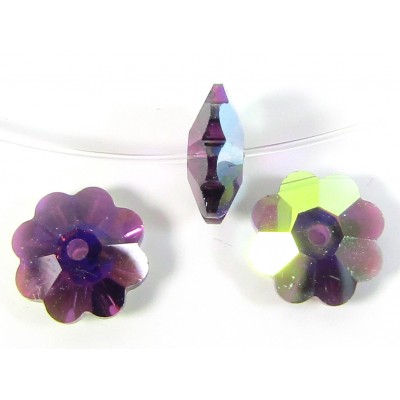 1 Swarovski Crystal Amethyst AB Marguerite Flower 8mm Bead Article 3700