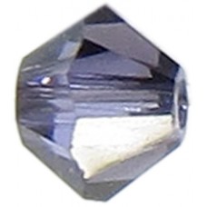 48 Swarovski Crystal Tanzanite Satin 4mm Bicone Beads Article 5301/ 5328