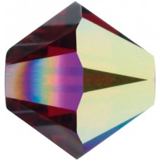 50 Swarovski Crystal 4mm Siam Aurora Borealis 2x Xilion Bicone Beads Article 5301/ 5328