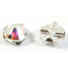 10 Swarovski Crystal 4.5mm Crystal AB Rose Montees Sew on Stones Article 53102