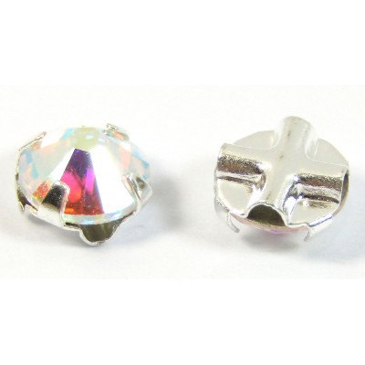 10 Swarovski Crystal 4.5mm Crystal AB Rose Montees Sew on Stones Article 53102