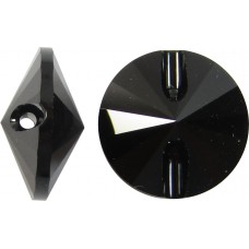 1 Swarovski Crystal Jet Black 12mm Button Article 3015