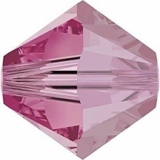 50 Swarovski Crystal 4mm Satin Rose Bicone Beads Article 5301/ 5328