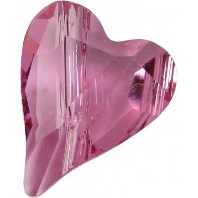 2 Swarovski Crystal Rose Wild Heart Bead Article 5743