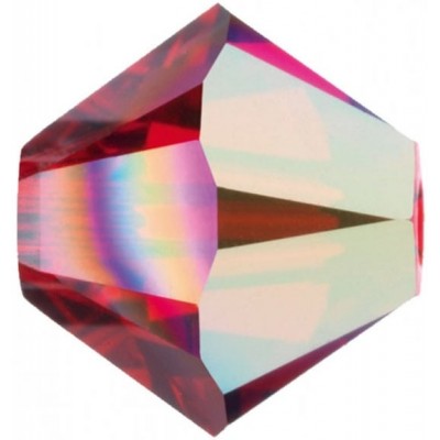 50 Swarovski Crystal Light Siam AB 4mm Bicone Beads Article 5301/ 5328