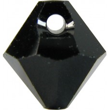 10 Swarovski Crystal Jet Top Drilled 6mm Bicone Beads Article 6301