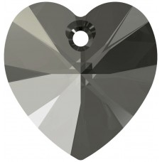 10 Swarovski Crystal Black Diamond 10mm Heart Pendants Article 6228