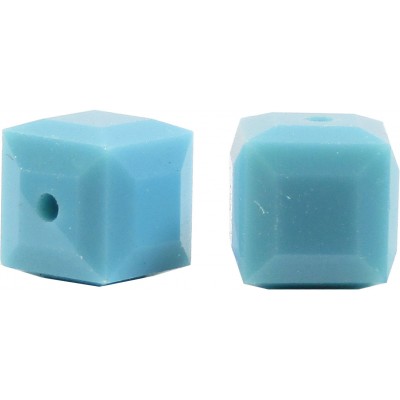 10 Swarovski Crystal 6mm Turquoise Cube Beads Article 5601