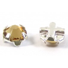 10 Swarovski Crystal Light Colorado Topaz 4.5mm Rose Montees  Sew on Stones Article 53102 10 Swarovski Crystal Light Colorado Topaz 4.5mm Rose Montees  Sew on Stones Article 53102