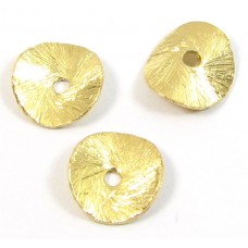 1 Brushed Vermeil Ruffle 8mm Spacer Bead