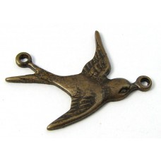1 Vintaj Antiqued Brass Flying East Bird Connector
