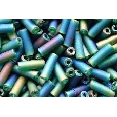 25g Trans Fab Emerald Bugle Beads