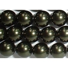10 Swarovski Crystal Dark Green 12mm Pearls